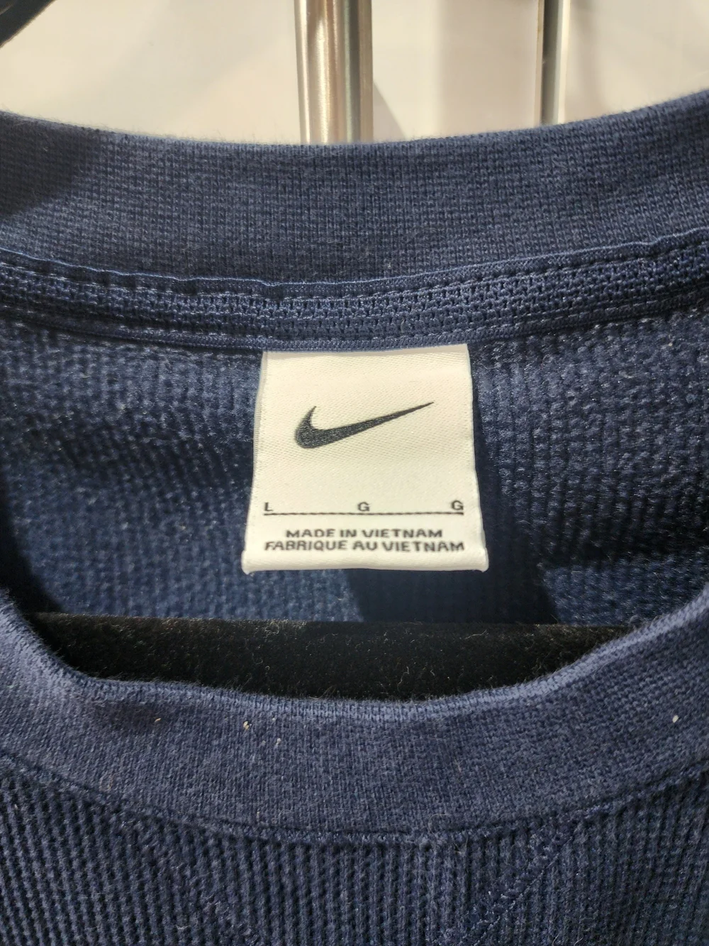 Nike Men’s Navy Crewneck Flease Lined shirt with Yellow Logos